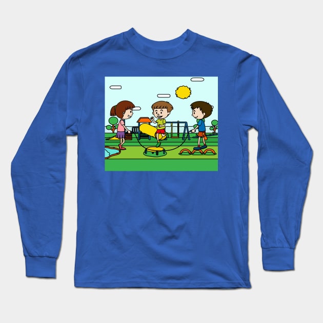 Playground Kindergarten Children Play Long Sleeve T-Shirt by flofin